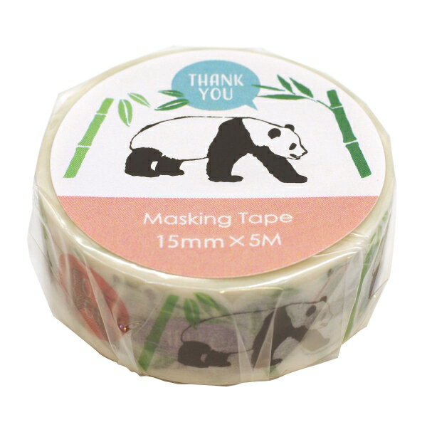 Animal Series マスキングテープ【パンダ】マステ THANK YOU 動物 かわいい
