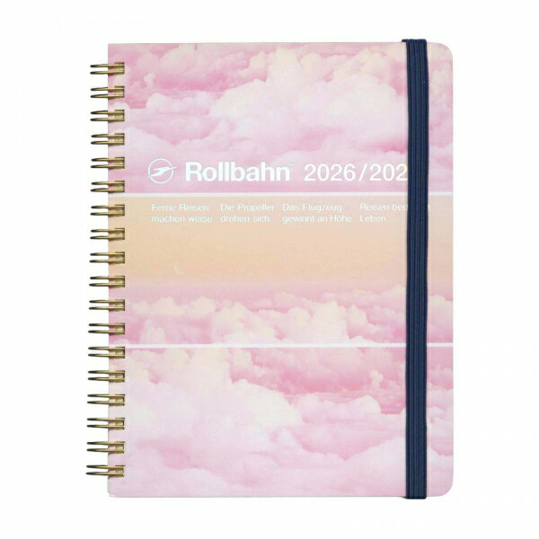 樂天商城 - 2026年 手帳 3月始まり 月間ブロック ロルバーンダイアリー L フィルム【ピンク雲】