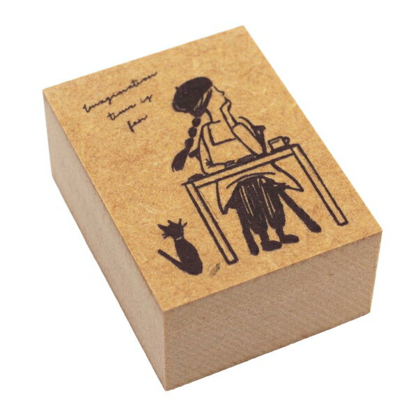 Stamps - スタンプ ゴム印 ハンコ LETTERPRESS girl【025 空想の時間】木製はんこ