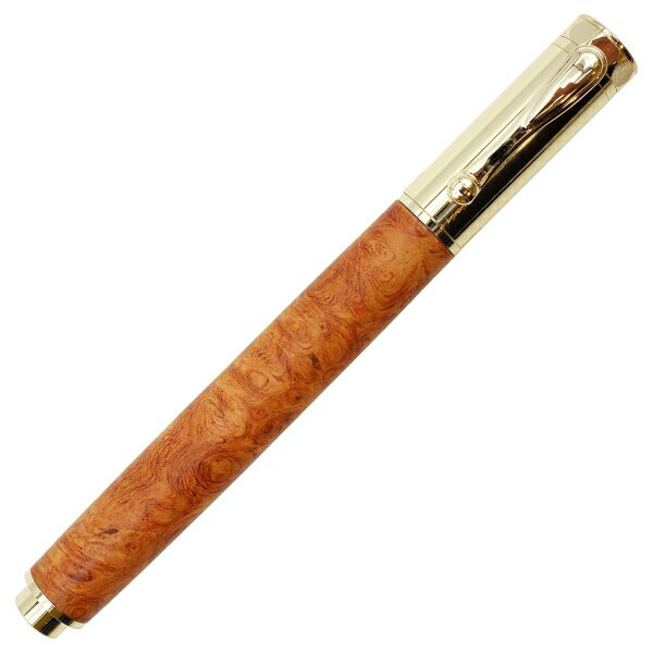 木軸 万年筆 字幅M【花梨瘤/ゴールド金具】