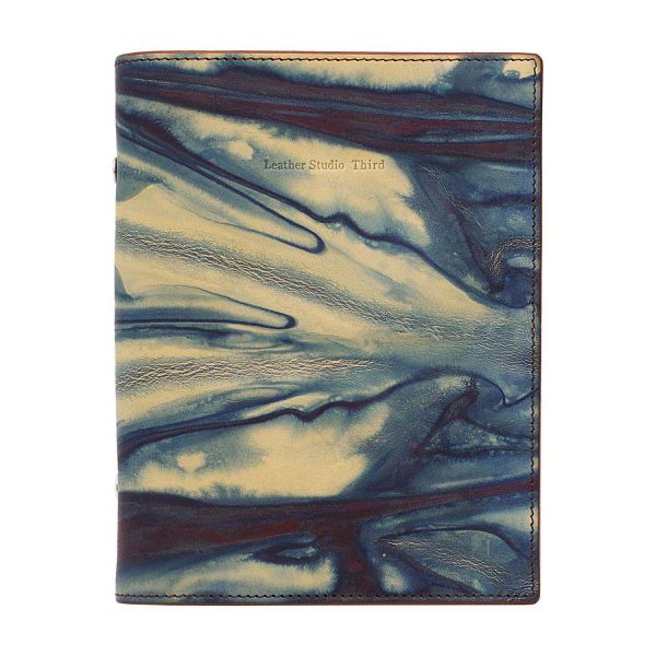 福山レザー システム手帳 バイブル プラン リング径20mm【瀬戸内の空】日本製 藍染め 本革