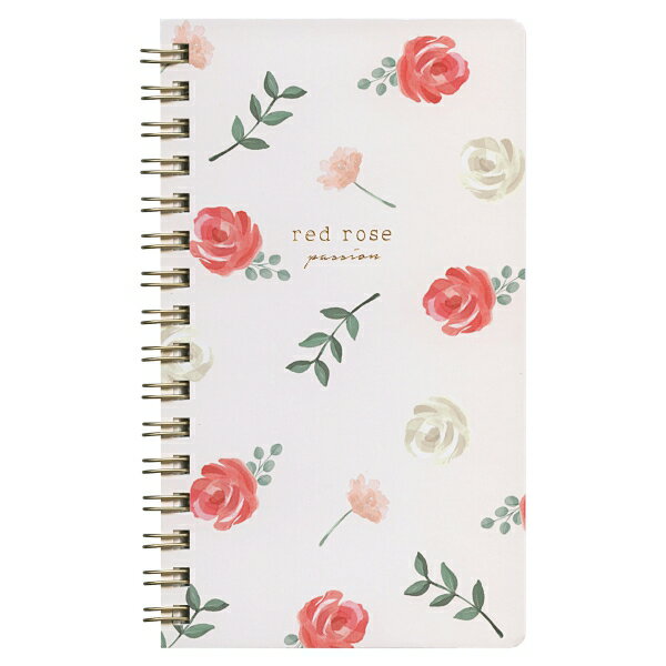 樂天商城 - 花こよみ スリムノート 7mm罫線【バラ】花柄