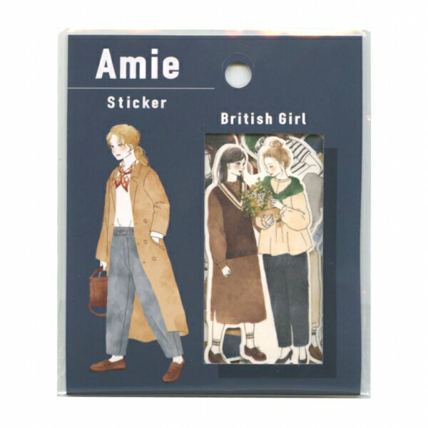 楽天文具・文房具のKDM 楽天市場支店Amie sticker/アミ ステッカー 【british girl】かわいい フレークシール