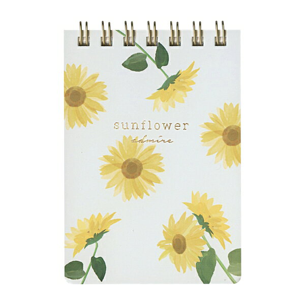 樂天商城 - 花こよみ リングメモ ドット方眼【ヒマワリ】花柄