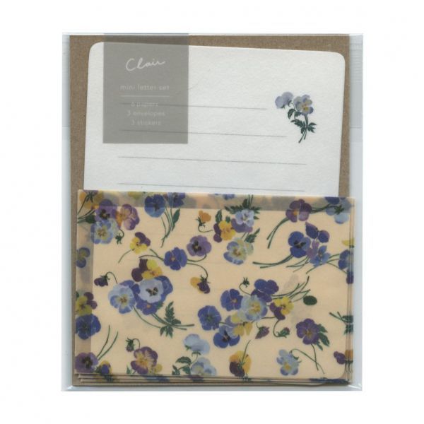 Clair/クレール ミニレターセット 【Viola】花柄 華やか 上品 レターセット