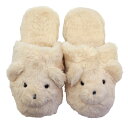 テディ ヒールスリッパ ルームシューズ【アイボリー】 温活 くま かわいい ぬいぐるみ