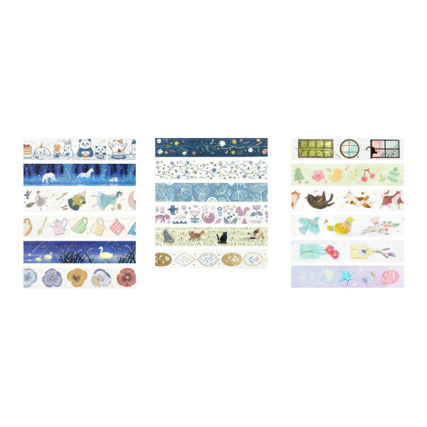 クリアテープ ライフ 幅20ミリ【鳥刺しゅう】透明 箔押し かわいい デコ コラージュ