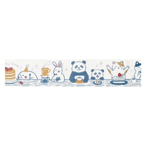 マスキングテープ ライフ 幅20ミリ 【お食事会】マステ 手帳 デコ 猫 かわいい ス...