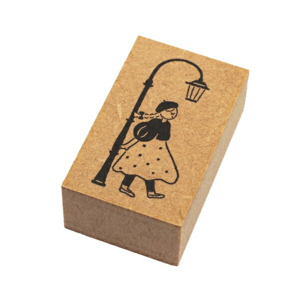 マールちゃん イラストスタンプ 街灯のしたで