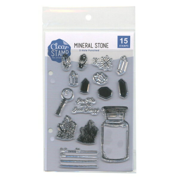 スタンプ クリアスタンプシート【MINERAL STONE】シート 透明 貼ってはがせる
