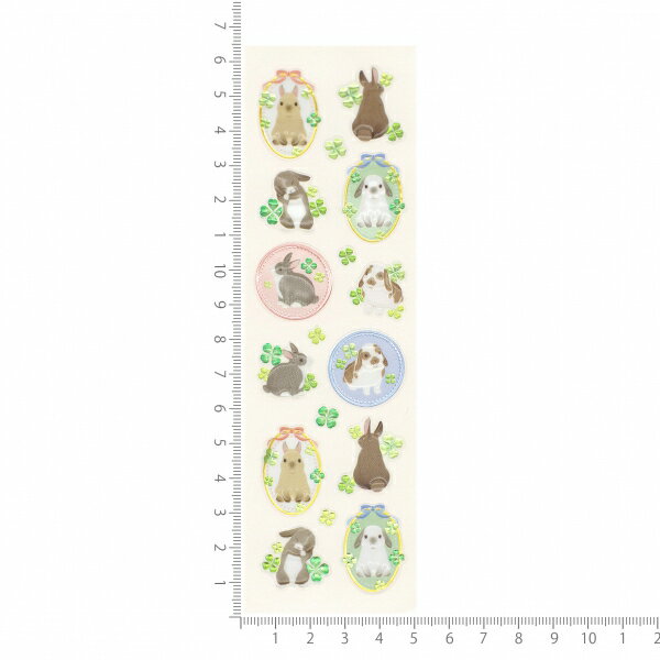 フォロン ビジュシール【うさぎと四つ葉】デコシール 箔押し かわいい 3014122