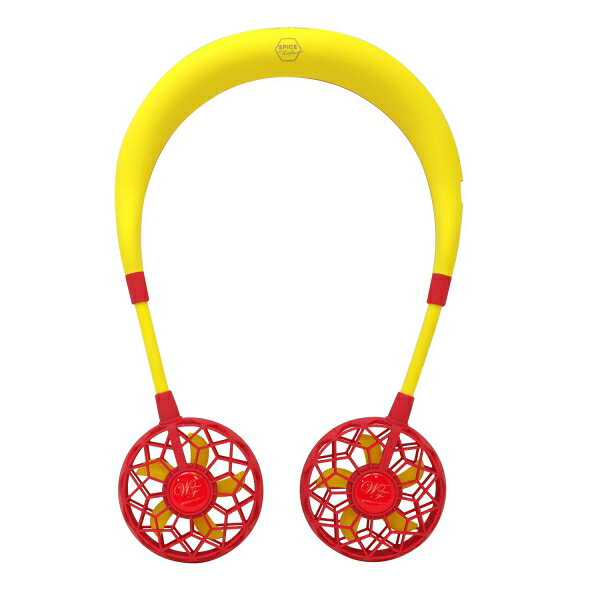 携帯扇風機 ダブルファン Ver.2 ハンズフリー 【レッド&イエロー】