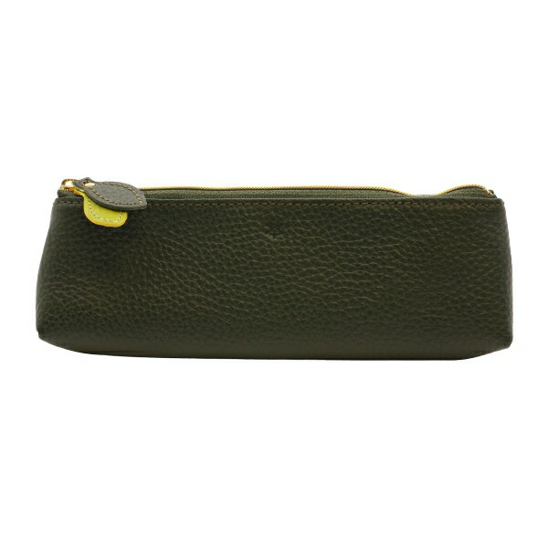 茶の恵 ペンケース 本革製【深みどり色】