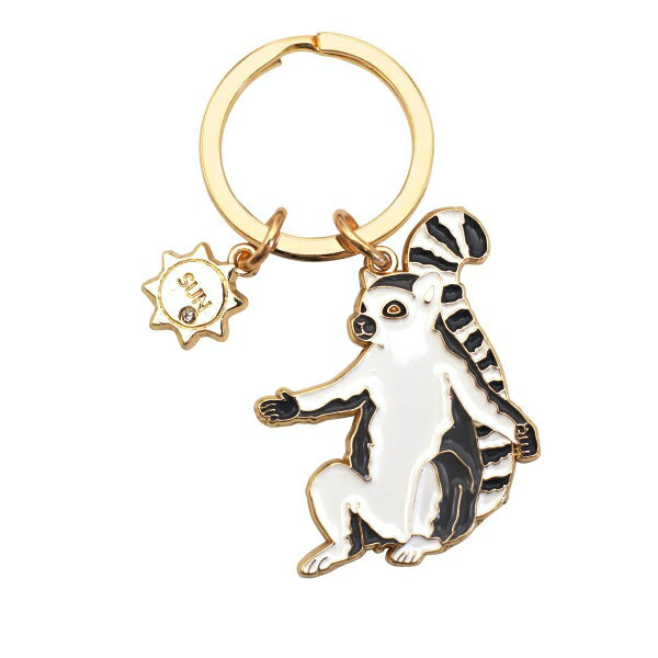 アニマルキーリング【ワオキツネザル】動物 かわいい キーホルダー...