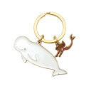 アクアチック キーリング【ベルーガ】海洋動物 かわいい キーホルダー