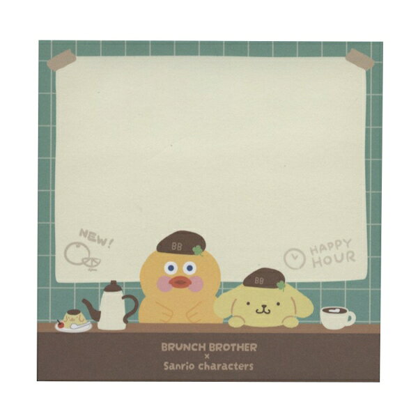 樂天商城 - メモパッド ブランチブラザーxサンリオキャラクターズ【ダックxポムポムプリン】100枚入