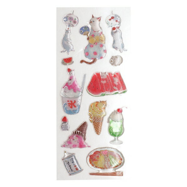 Rakuten - 夏柄ドロップシール【トコロコムギ・食べ物】ステッカー ラメ デコレーション かわいい