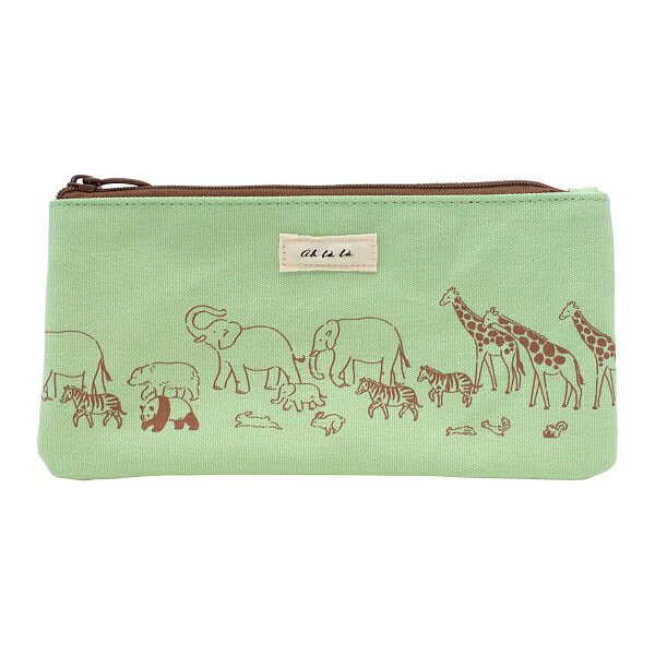 Ah la la/アララ フラット ペンケース【animals】筆箱 帆布