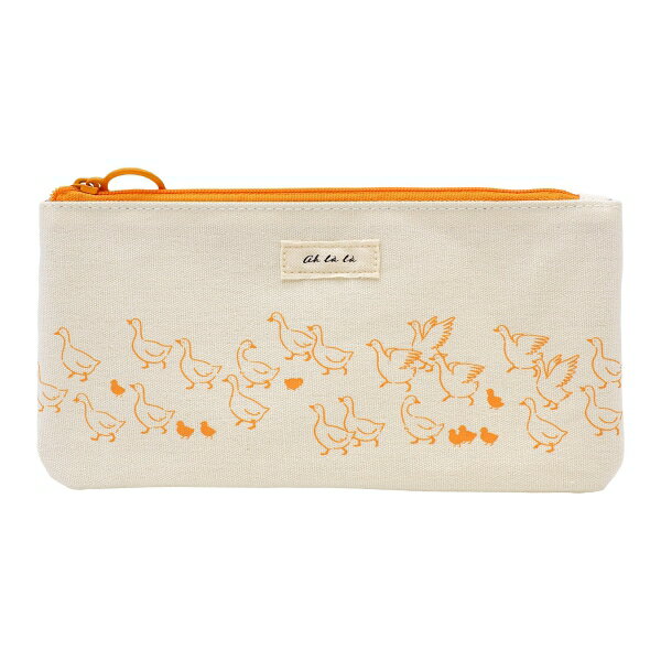 Ah la la/アララ フラット ペンケース筆箱 帆布
