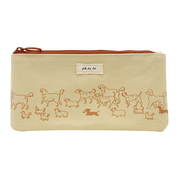 Rakuten - Ah la la/アララ フラット ペンケース【dogs】筆箱 帆布