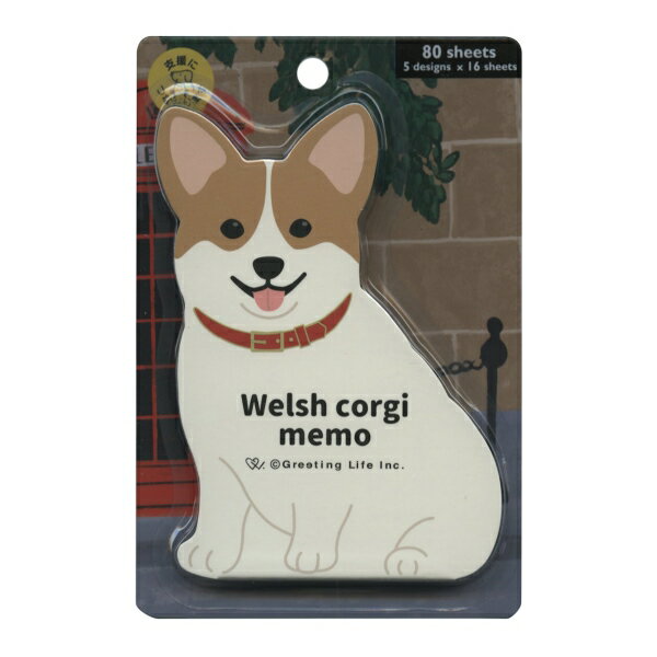 樂天商城 - アニマル ダイカットメモ 80枚入【コーギー】動物保護支援