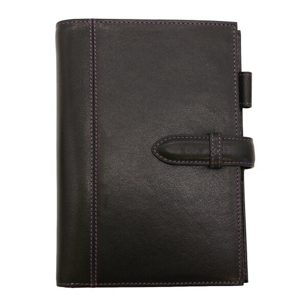 ナトゥーラ バイブル 19mm ベルト システム手帳【ブラック×パープル】