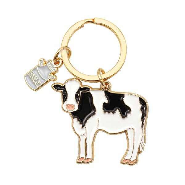樂天商城 - アニマルキーリング【ウシ】動物 かわいい キーホルダー