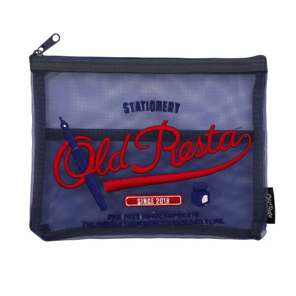 Old Resta 刺繍メッシュポーチ Lサイズ 【FIRST EDITION】かわいい