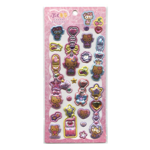 Rakuten - ぷくキラチャームステッカー【ハローキティ/レオパードモード】