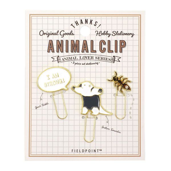 アニマル クリップ 3個入り 【ミナミコアリクイ】動物 かわいい