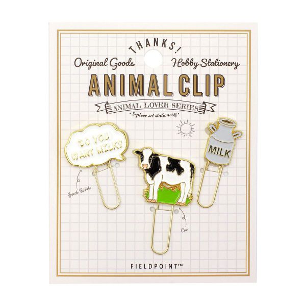 アニマル クリップ 3個入り【ウシ】動物 かわいい