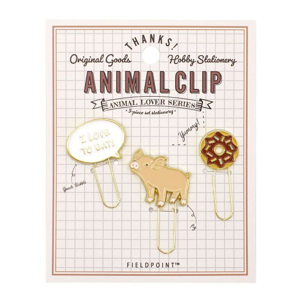 アニマル クリップ 3個入り 【ブタ】動物 かわいい