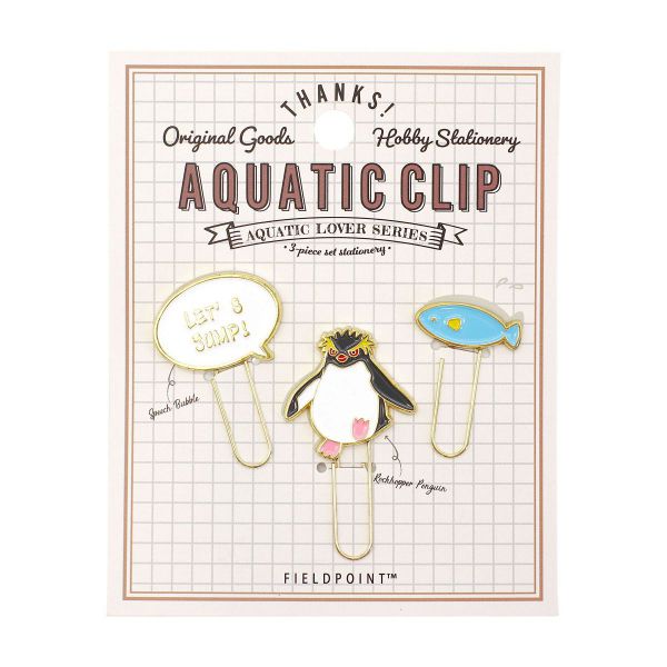 アクアチック クリップ 3個入り 【イワトビペンギン】海洋生物 かわいい