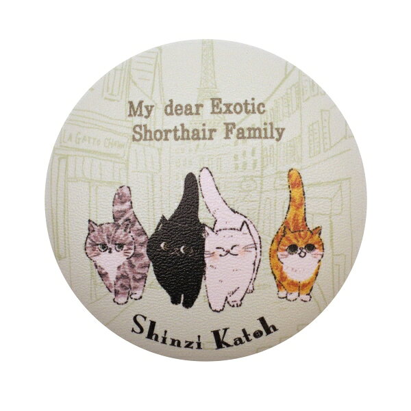Shinzi Katoh/シンジカトウ ぷにぷに缶バッジ My dear cats【paris】 kdmbz-10234392 文具・文房具のKDM 楽天市場支店 サンプル画像2