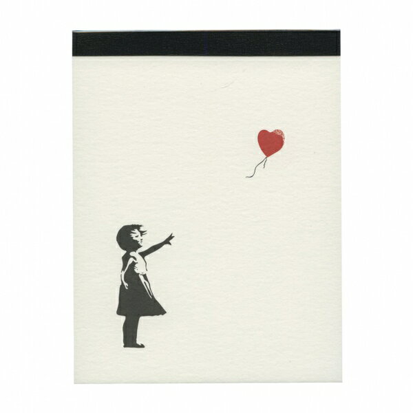 ビバリー バンクシー Banksy B7サイズ メモ【バルーンガール】メモ帳 メモパッド アート ギフト MM-041