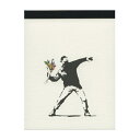 バンクシー Banksy B7サイズ メモ【フラワーボンバー】メモ帳 メモパッド アート ギフト