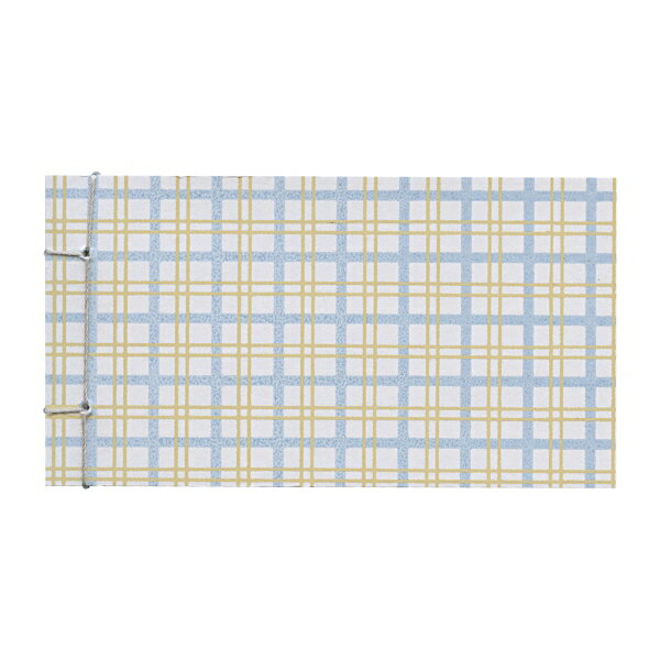 樂天商城 - 和綴じのちぎれるメモ 格子柄【KOSHI-5 青・黄】