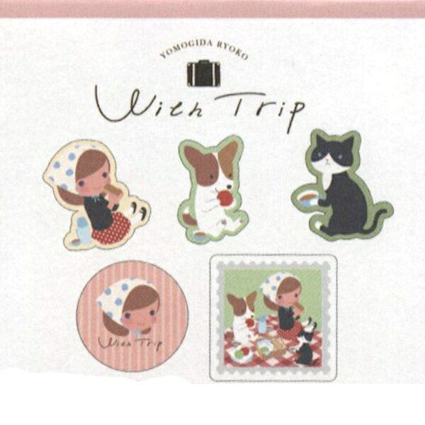 文具・文房具のKDM 楽天市場支店のヨモギ田リョオコ WithTrip 和紙フレークシール 20枚【PICNIC】｜アングル2