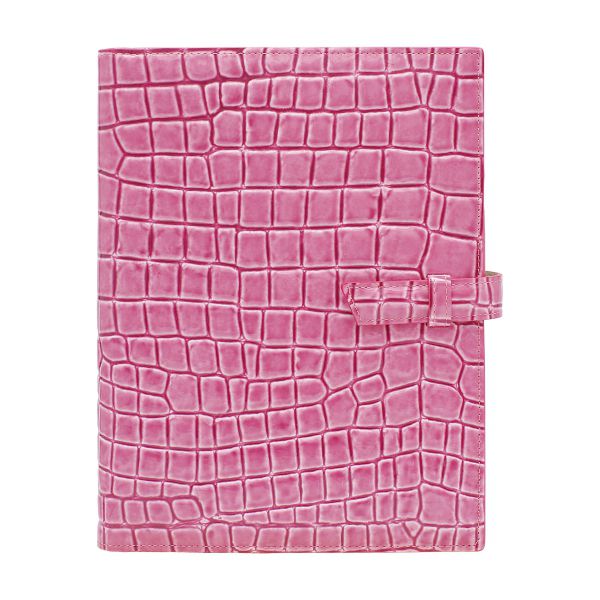 システム手帳 A5サイズ ブラームス リング径15mm【ストロベリー】日本製 クロコ柄