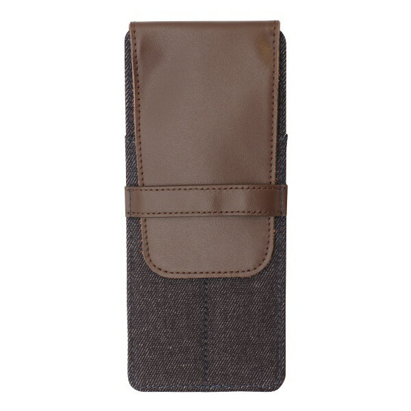 樂天商城 - 革コンビ デュオ ペンケース 【ブラウン】本革 デニム スリム