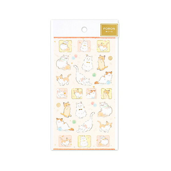 和風シール大【ゆるらか洋猫】金箔 大礼紙 おしゃれ かわいい キラキラ デコ 大人 和柄 封緘