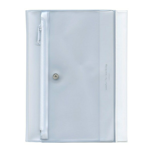 isshoni. ペンケース付ノートカバー リサイクルPVC B6 【ホワイト】