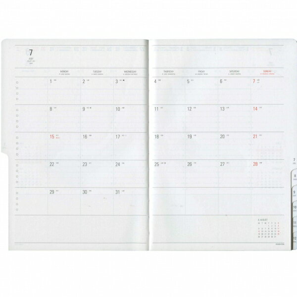 【HIGHTIDE／ハイタイド】A5 週間バーチカル 見開き カーム【ブラック】＜2018年12月から2019年12月対応＞　19NZ3-BK　【あす楽対応】