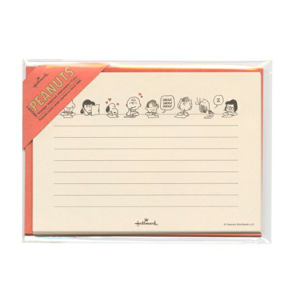 Hotel Stationery - 日本ホールマーク レターセット スヌーピー【スヌーピーとお友達】封筒 便箋 手紙 ピーナッツ かわいい 819330