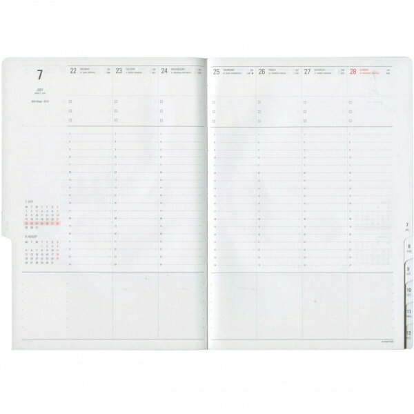 【HIGHTIDE／ハイタイド】A5 週間バーチカル 見開き カーム【ブルー】＜2018年12月から2019年12月対応＞　19NZ3-BL　【あす楽対応】