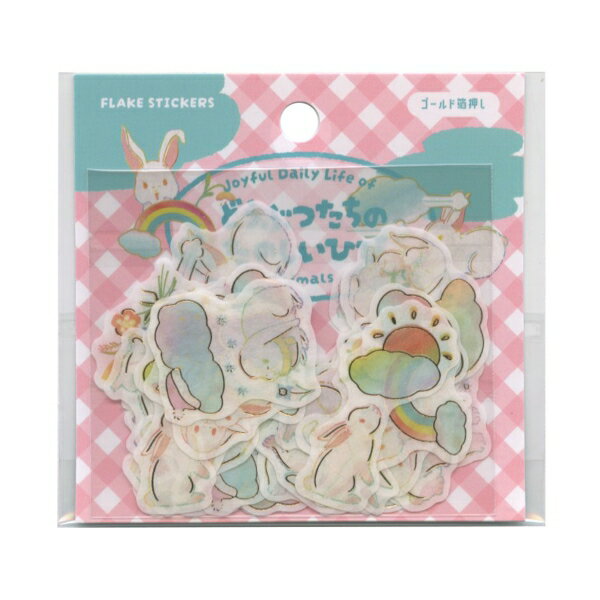 樂天商城 - どうぶつたちのたのしいひび フレークシール【ラビット】かわいい