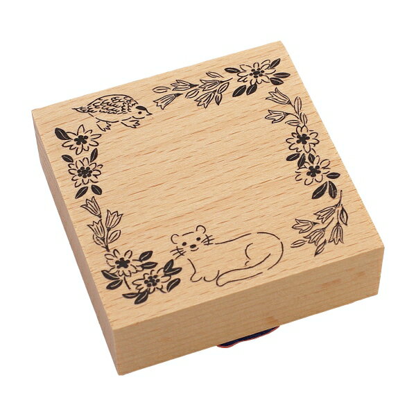 ウッドスタンプ【オコジョとライチョウ】手帳デコ 木製ハンコ