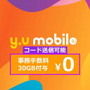 30GB+事務手数料無料 y.u mobile エント