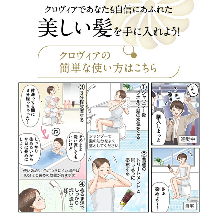 【LULUSIA】クロヴィアカラートリートメントダークブラウン5本