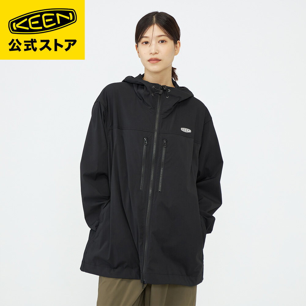 【公式】 KEEN キーン オールジェンダー NYLON PACKABLE FULL ZIP JKT ナイロン パッカブル フルジップ ジャケット メンズ レディース 長袖 撥水 紫外線カット アウトドア キャンプ フェス シンプル カジュアル ブラック 黒